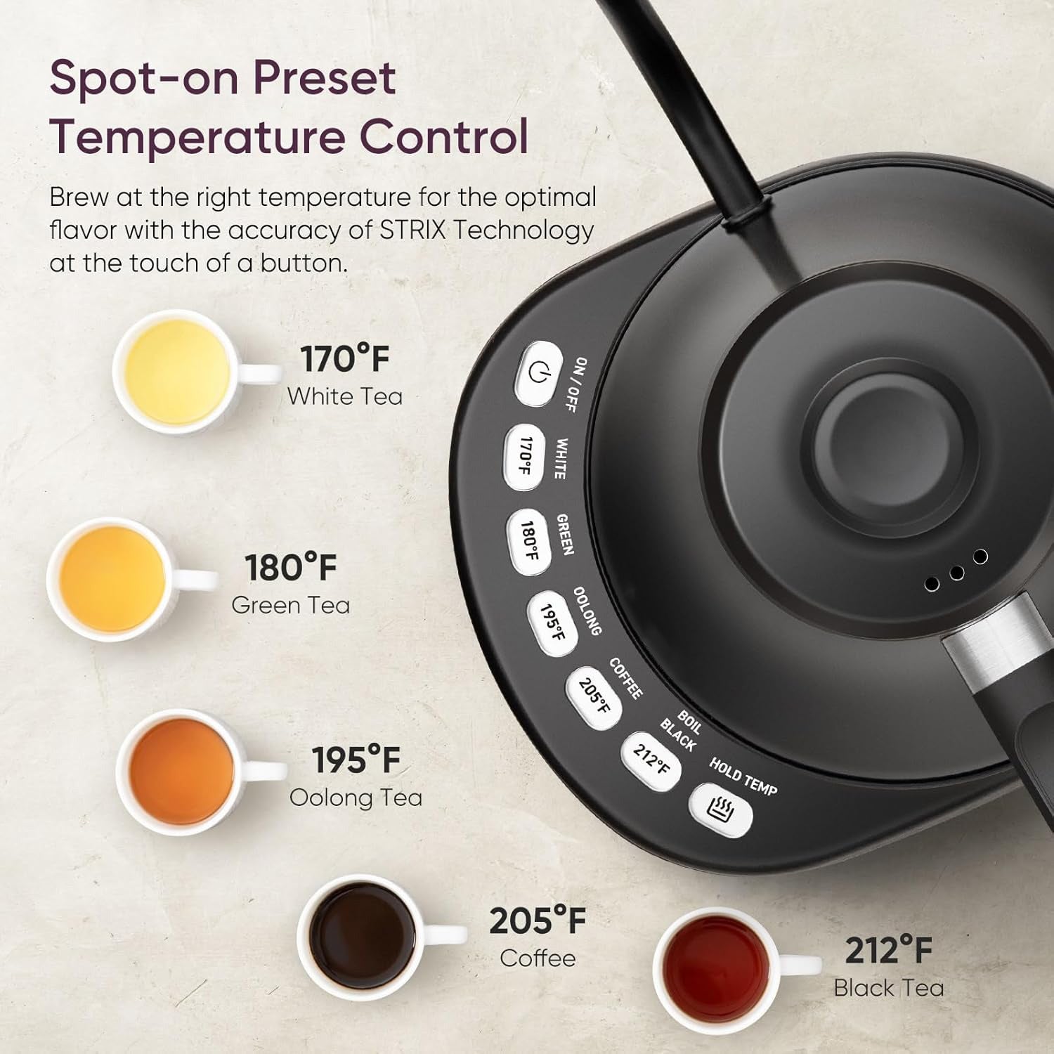 Electric Gooseneck Kettle with Temperature Control